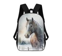 sinyumoney Mochila Infantil, Horse on A Snowy Day Mochila Escolar De Gran Capacidad Para Estudiantes, Mochila Para Libros, Mochila Para Niños, Niñas, Adultos Y Adolescentes 17inch