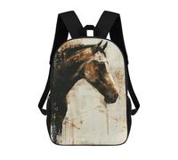 sinyumoney Mochila Infantil Horse Painting Portrait Mochila Escolar 3D Mochila Escolar Para Niños Mochilas Escolares Mochila De Moda Con Bolsillo Bolsas Para Libros 17inch