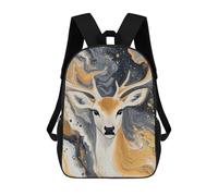 sinyumoney Mochila Infantil Impermeable 3D Abstract Deer Painting Art-2 17inch Mochila Escolar Linda Y Casual De Moda Para Niños Y Niñas