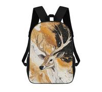 sinyumoney Mochila Infantil Impermeable 3D Abstract Deer Painting Artwork 17inch Mochila Escolar Linda Y Casual De Moda Para Niños Y Niñas