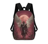 sinyumoney Mochila Infantil Impermeable 3D Angel Warrior with Sword 17inch Mochila Escolar Linda Y Casual De Moda Para Niños Y Niñas