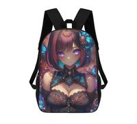 sinyumoney Mochila Infantil Impermeable 3D Anime Girl with Butterflies Gaming 17inch Mochila Escolar Linda Y Casual De Moda Para Niños Y Niñas