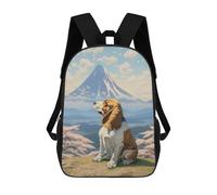 sinyumoney Mochila Infantil Impermeable 3D Basset Hound Mount Fuji 17inch Mochila Escolar Linda Y Casual De Moda Para Niños Y Niñas