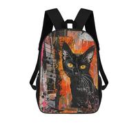 sinyumoney Mochila Infantil Impermeable 3D Black Cat Abstract Art Print 17inch Mochila Escolar Linda Y Casual De Moda Para Niños Y Niñas