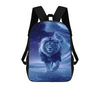 sinyumoney Mochila Infantil Impermeable 3D Blue Lion Wallpaper 17inch Mochila Escolar Linda Y Casual De Moda Para Niños Y Niñas