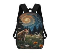 sinyumoney Mochila Infantil Impermeable 3D Cat in Daisy Field 17inch Mochila Escolar Linda Y Casual De Moda Para Niños Y Niñas
