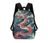 sinyumoney Mochila Infantil Impermeable 3D Chinese Dragon Art Print 17inch Mochila Escolar Linda Y Casual De Moda Para Niños Y Niñas