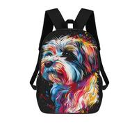 sinyumoney Mochila Infantil Impermeable 3D Colorful Abstract Dog Art Print-53 17inch Mochila Escolar Linda Y Casual De Moda Para Niños Y Niñas