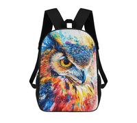 sinyumoney Mochila Infantil Impermeable 3D Colorful Abstract Owl Painting 17inch Mochila Escolar Linda Y Casual De Moda Para Niños Y Niñas