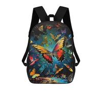 sinyumoney Mochila Infantil Impermeable 3D Colorful Butterfly Art Print-5 17inch Mochila Escolar Linda Y Casual De Moda Para Niños Y Niñas