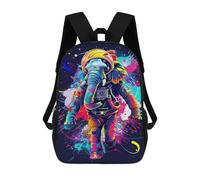 sinyumoney Mochila Infantil Impermeable 3D Colorful Elephant Astronaut Art Print 17inch Mochila Escolar Linda Y Casual De Moda Para Niños Y Niñas