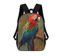 sinyumoney Mochila Infantil Impermeable 3D Colorful Macaw Parrot Art Print-1 17inch Mochila Escolar Linda Y Casual De Moda Para Niños Y Niñas