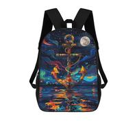 sinyumoney Mochila Infantil Impermeable 3D Colorful Night Anchor Reflection -1 17inch Mochila Escolar Linda Y Casual De Moda Para Niños Y Niñas