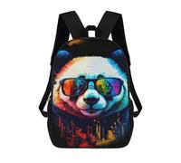 sinyumoney Mochila Infantil Impermeable 3D Colorful Panda Sunglasses Art Print 17inch Mochila Escolar Linda Y Casual De Moda Para Niños Y Niñas