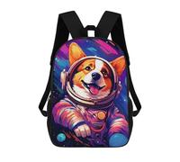 sinyumoney Mochila Infantil Impermeable 3D Corgi Astronaut in Space -6 17inch Mochila Escolar Linda Y Casual De Moda Para Niños Y Niñas