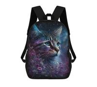 sinyumoney Mochila Infantil Impermeable 3D Cosmic Cat Fantasy Art 17inch Mochila Escolar Linda Y Casual De Moda Para Niños Y Niñas