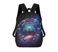 sinyumoney Mochila Infantil Impermeable 3D Cosmic Crab Art Print-1 17inch Mochila Escolar Linda Y Casual De Moda Para Niños Y Niñas