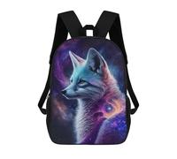sinyumoney Mochila Infantil Impermeable 3D Cosmic Fox Art Print-1 17inch Mochila Escolar Linda Y Casual De Moda Para Niños Y Niñas