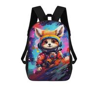 sinyumoney Mochila Infantil Impermeable 3D Cosmic Fox Explorer 17inch Mochila Escolar Linda Y Casual De Moda Para Niños Y Niñas