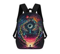 sinyumoney Mochila Infantil Impermeable 3D Cosmic Journey Poster 17inch Mochila Escolar Linda Y Casual De Moda Para Niños Y Niñas