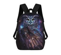 sinyumoney Mochila Infantil Impermeable 3D Cosmic Owl Art Print-6 17inch Mochila Escolar Linda Y Casual De Moda Para Niños Y Niñas