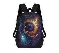 sinyumoney Mochila Infantil Impermeable 3D Cosmic Sunflower Art Print-4 17inch Mochila Escolar Linda Y Casual De Moda Para Niños Y Niñas