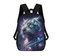 sinyumoney Mochila Infantil Impermeable 3D Cosmic Tiger Portrait-14 17inch Mochila Escolar Linda Y Casual De Moda Para Niños Y Niñas