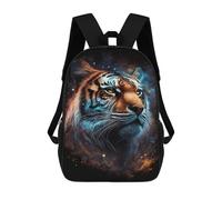 sinyumoney Mochila Infantil Impermeable 3D Cosmic Tiger Portrait-20 17inch Mochila Escolar Linda Y Casual De Moda Para Niños Y Niñas