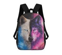 sinyumoney Mochila Infantil Impermeable 3D Cosmic Wolf Art Print 17inch Mochila Escolar Linda Y Casual De Moda Para Niños Y Niñas