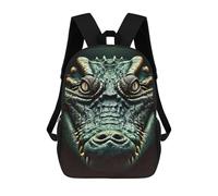 sinyumoney Mochila Infantil Impermeable 3D Crocodile Close-Up 17inch Mochila Escolar Linda Y Casual De Moda Para Niños Y Niñas