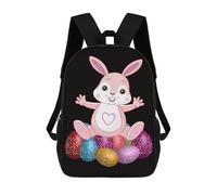 sinyumoney Mochila Infantil Impermeable 3D Dabbing Rabbit Easter Day 17inch Mochila Escolar Linda Y Casual De Moda Para Niños Y Niñas