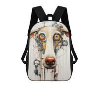 sinyumoney Mochila Infantil Impermeable 3D Dog Modern Abstract Art 17inch Mochila Escolar Linda Y Casual De Moda Para Niños Y Niñas