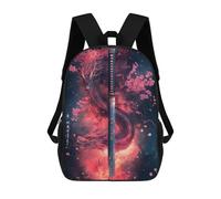 sinyumoney Mochila Infantil Impermeable 3D Dragon Sword with Cherry Blossoms 17inch Mochila Escolar Linda Y Casual De Moda Para Niños Y Niñas
