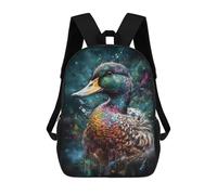 sinyumoney Mochila Infantil Impermeable 3D Duck Painting 17inch Mochila Escolar Linda Y Casual De Moda Para Niños Y Niñas