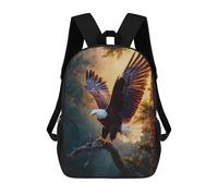 sinyumoney Mochila Infantil Impermeable 3D Eagle Forest Painting Artwork 17inch Mochila Escolar Linda Y Casual De Moda Para Niños Y Niñas