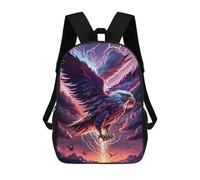 sinyumoney Mochila Infantil Impermeable 3D Eagle Lightning Storm Sky Art Print 17inch Mochila Escolar Linda Y Casual De Moda Para Niños Y Niñas