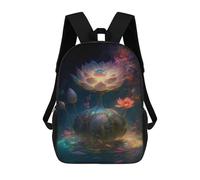 sinyumoney Mochila Infantil Impermeable 3D Enchanted Lotus Pond 17inch Mochila Escolar Linda Y Casual De Moda Para Niños Y Niñas