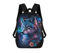 sinyumoney Mochila Infantil Impermeable 3D Enchanted Wolf Fantasy Artwork -2 17inch Mochila Escolar Linda Y Casual De Moda Para Niños Y Niñas