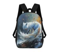 sinyumoney Mochila Infantil Impermeable 3D Ethereal Kitsune 17inch Mochila Escolar Linda Y Casual De Moda Para Niños Y Niñas