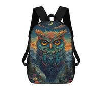 sinyumoney Mochila Infantil Impermeable 3D Fantasy Forest Owl Artwork 17inch Mochila Escolar Linda Y Casual De Moda Para Niños Y Niñas