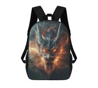 sinyumoney Mochila Infantil Impermeable 3D Fiery Demon Head Statue 17inch Mochila Escolar Linda Y Casual De Moda Para Niños Y Niñas