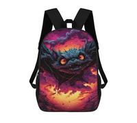 sinyumoney Mochila Infantil Impermeable 3D Fiery Demon Wings Artwork 17inch Mochila Escolar Linda Y Casual De Moda Para Niños Y Niñas