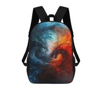 sinyumoney Mochila Infantil Impermeable 3D Fire Vs Ice Dragons Artwork 17inch Mochila Escolar Linda Y Casual De Moda Para Niños Y Niñas