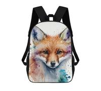 sinyumoney Mochila Infantil Impermeable 3D Fox Head Watercolor Art 17inch Mochila Escolar Linda Y Casual De Moda Para Niños Y Niñas
