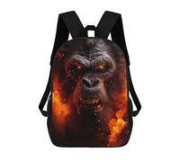 sinyumoney Mochila Infantil Impermeable 3D Furious Mad Scary Gorilla 17inch Mochila Escolar Linda Y Casual De Moda Para Niños Y Niñas
