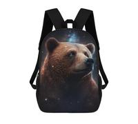sinyumoney Mochila Infantil Impermeable 3D Galactic Bear Portrait -2 17inch Mochila Escolar Linda Y Casual De Moda Para Niños Y Niñas