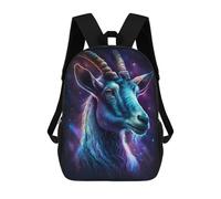 sinyumoney Mochila Infantil Impermeable 3D Galactic Goat Portrait -1 17inch Mochila Escolar Linda Y Casual De Moda Para Niños Y Niñas