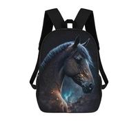 sinyumoney Mochila Infantil Impermeable 3D Galactic Horse Portrait-5 17inch Mochila Escolar Linda Y Casual De Moda Para Niños Y Niñas