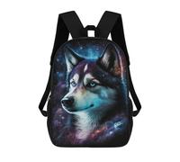 sinyumoney Mochila Infantil Impermeable 3D Galactic Husky Portrait -1 17inch Mochila Escolar Linda Y Casual De Moda Para Niños Y Niñas