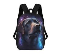 sinyumoney Mochila Infantil Impermeable 3D Galactic Labrador Portrait -3 17inch Mochila Escolar Linda Y Casual De Moda Para Niños Y Niñas
